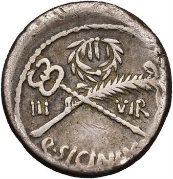 Sicinia, denier, Rome, 49 av. J.-C.