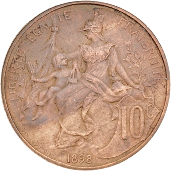 IIIe République, 10 centimes Daniel-Dupuis, 1898 Paris flan mat