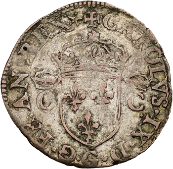 Charles IX, douzain aux 2 C couronnés, 1573 Poitiers