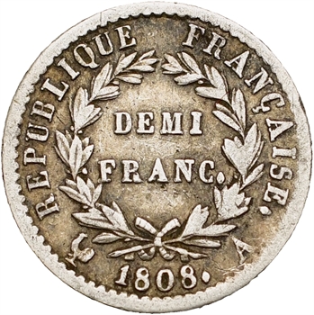 Premier Empire, demi-franc République, 1808 Paris
