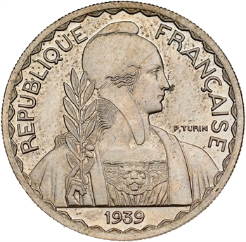 IIIe République, essai de 10 francs Turin hybride, moyen module, 1929/1939 Paris