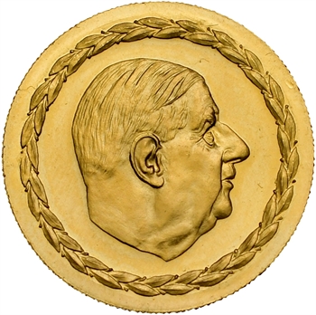 Ve République, Charles De Gaulle, en or, 1970 Paris