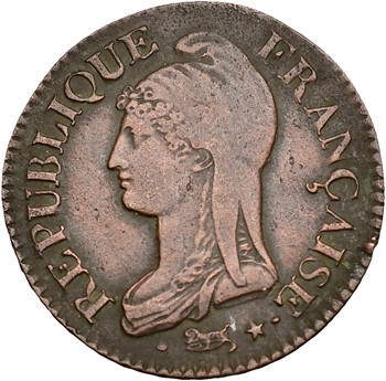 Directoire, cinq centimes Dupré, An 8 Metz