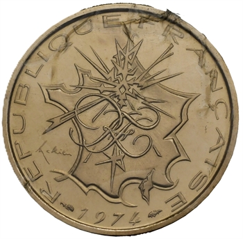 Ve République, piéfort de 10 francs Mathieu, 1974 Pessac