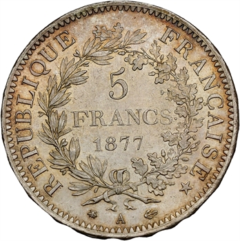 IIIe République, 5 francs Hercule, 1877 Paris