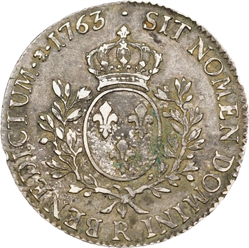 Louis XV, écu au bandeau, 1763 Orléans