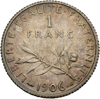 IIIe République, 1 franc Semeuse, 1906 Paris