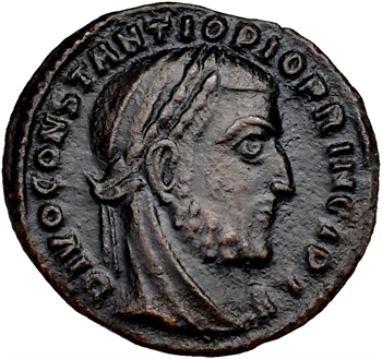 Constance Chlore , demi-nummus, Thessalonique, 318