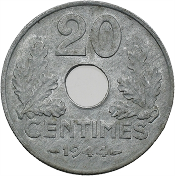 État Français, 20 centimes zinc, 1944 Paris