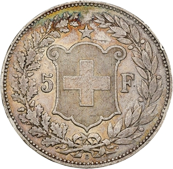 Suisse, Confédération helvétique, 5 francs, 1891 Berne