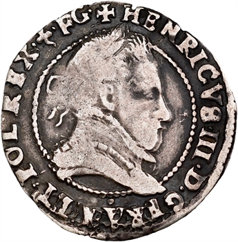 Henri III, quart de franc au col plat, 1578 Dijon