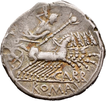 Papiria, denier, Rome, 122 av. J.-C.