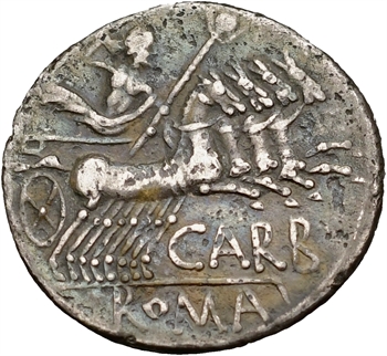 Papiria, denier, Rome, 122 av. J.-C.