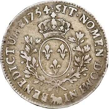Louis XV, écu au bandeau du Béarn, 1754 Pau