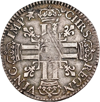 Louis XIV, quart d&rsquo;écu aux huit L, 1er type, 1691 Paris