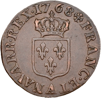 Louis XV, liard à la vieille tête, 1768, 2d semestre, Paris