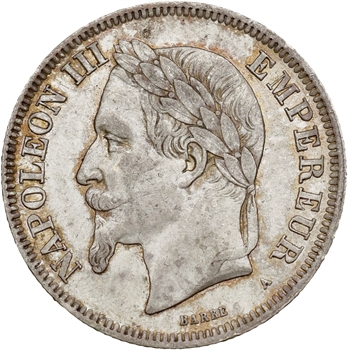 Second Empire, 2 francs tête laurée, 1869 Paris
