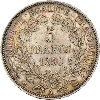 IIe République, 5 francs Cérès, 1850 Paris