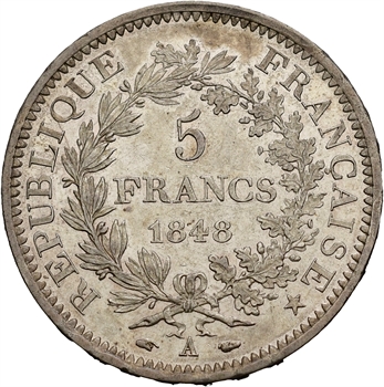 IIe République, 5 Francs Hercule, 1848 Paris