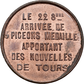 Gvt de Défense nationale, dix centimes arrivée de pigeons, 22 octobre 1870