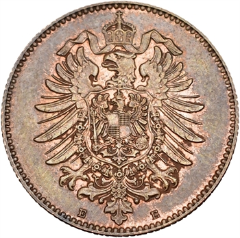 Allemagne (Empire d&rsquo;), épreuve de 1 mark en cuivre, 1876 Dresde