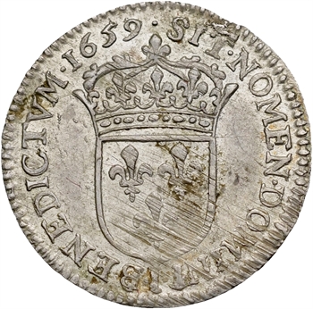 Louis XIV, douzième d’écu à la mèche longue, 1659 Limoges
