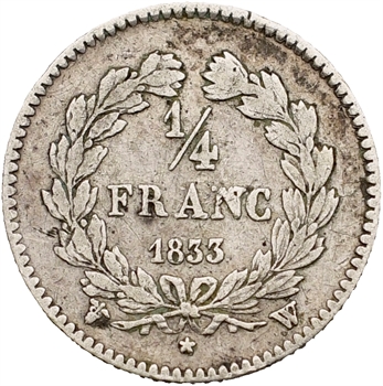 Louis-Philippe Ier, 1/4 franc, 1833 Lille