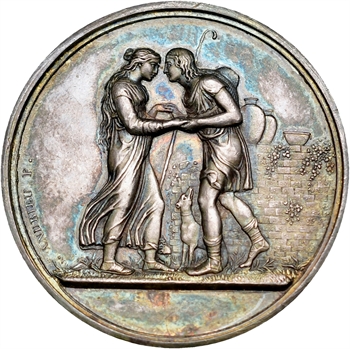 IIe République, médaille de mariage en argent, par Andrieu, 1848 Paris