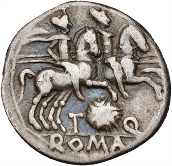 Quinctia, denier, Rome, 126 av. J.-C.