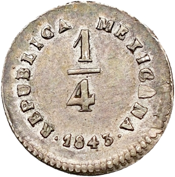 Mexique, 1/4 de réal, 1843 Mexico