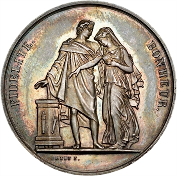 IIIe République, médaille de mariage, par Petit, s.d. Paris