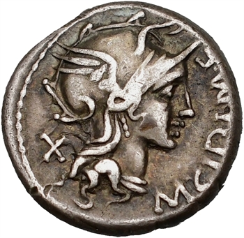 Cipia, denier, Rome, c.115-114 av. J.-C.