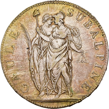 Italie, Gaule subalpine, 5 francs, An 10 Turin