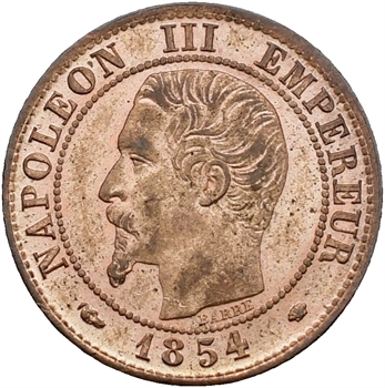 Second Empire, un centime tête nue, 1854 Marseille