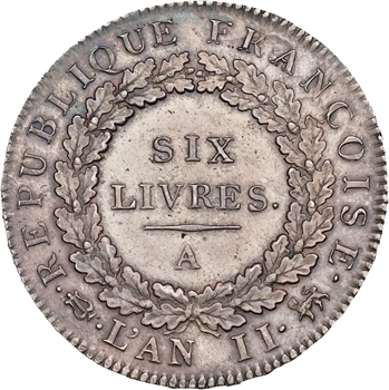 Convention, écu de six livres, 1793 Paris