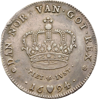 Danemark, Christian V, 1 krone, 1694 Copenhague