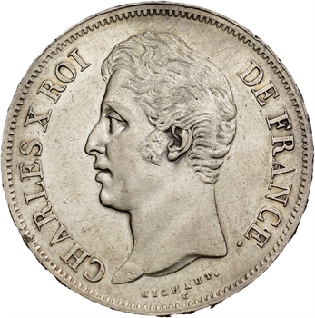 Charles X, 5 francs tranche en relief, 1830 Paris