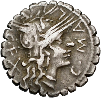 Poblicia, denier serratus, Narbonne, 118 av. J.-C.