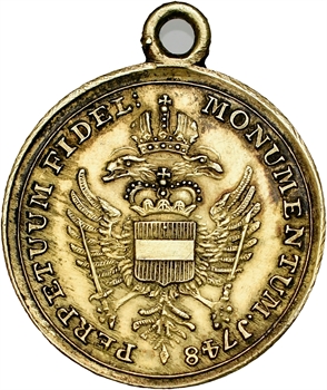 Décoration, Saint Empire, Marie Thérèse, Aux combattants hongrois de la deuxième guerre de Silésie, par Roettiers, 1748 vermeil