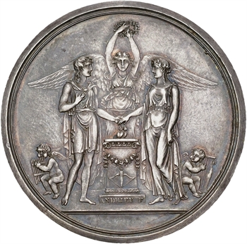 Premier Empire, la Paix de Lunéville, réemployée en médaille de mariage, 1956-1976 Paris