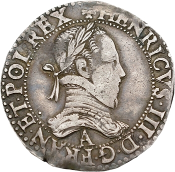 Henri III, franc au col plat, 1576 Paris