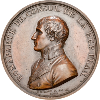 Consulat, Napoléon Bonaparte, paix de Lunéville, par Droz, An IX, 1801
