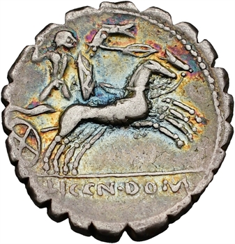 Poblicia, denier serratus, Narbonne, 118 av. J.-C.
