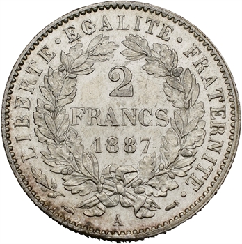 IIIe République, 2 francs Cérès, 1887 Paris