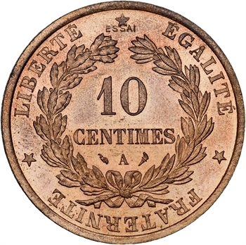 IIIe République, épreuve hybride de 10 centimes Daniel-Dupuis, s.d. (1897) Paris