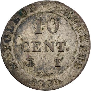 Premier Empire, 10 centimes à l’N couronnée, 1809 Nantes