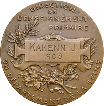Bottée (L.) : prix d&rsquo;enseignement du dessin par la ville de Paris à J. Kahenn (Judaïca), 1908 Paris